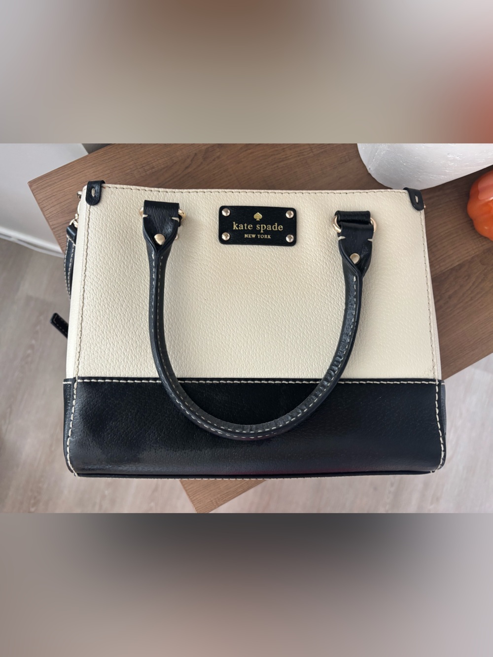 Kate Spade Berkeley Lane Quinn Porcelain Black Satchel Purse